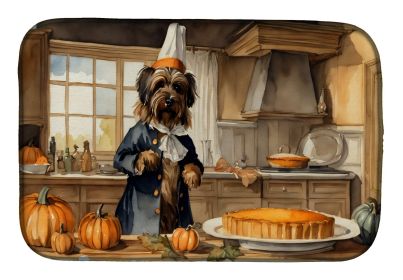 Briard Fall Kitchen Pumpkins Dish Drying Mat Absorbent Dish Drying Mat Pad for Kitchen Counter Dish Drainer Mat for Countertop, 14 x 21", Multico